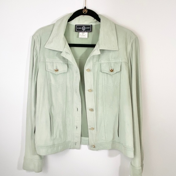 St John Sport by Marie Gray Jackets & Blazers - St John Sport By Marie Gray, Suede Green Sz L VTG